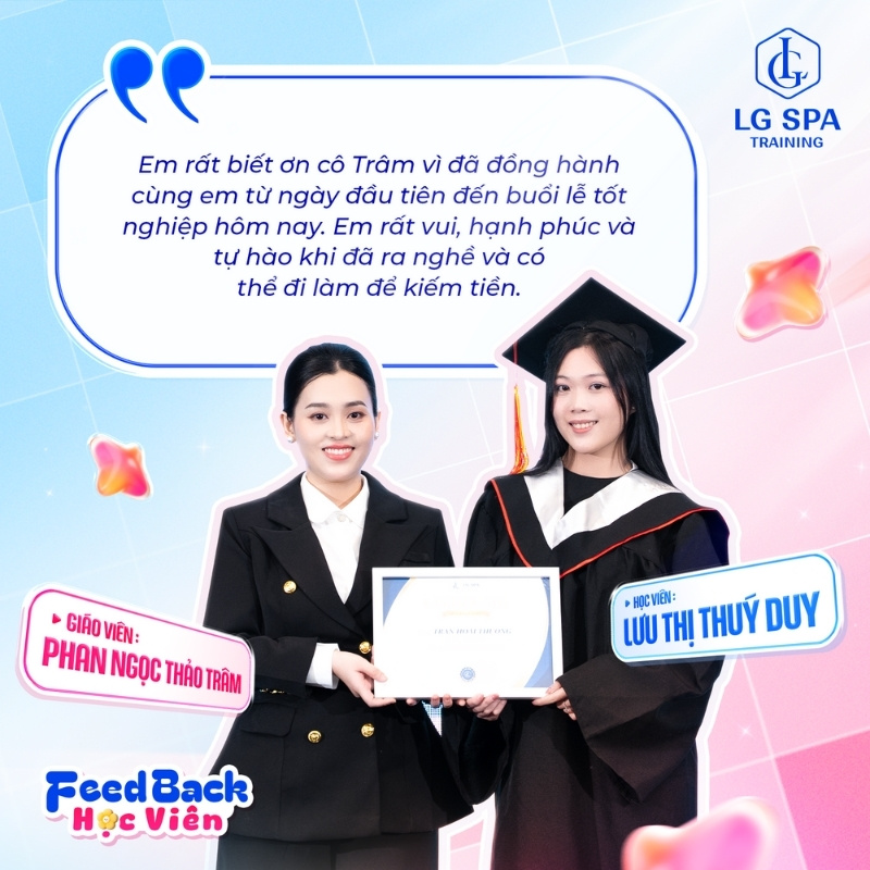 chia sẻ của học viên sau khóa học spa