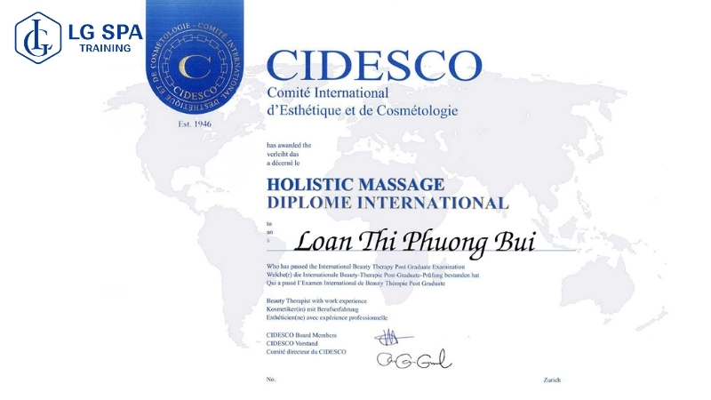 chứng chỉ học spa do tổ chức quốc tế cấp