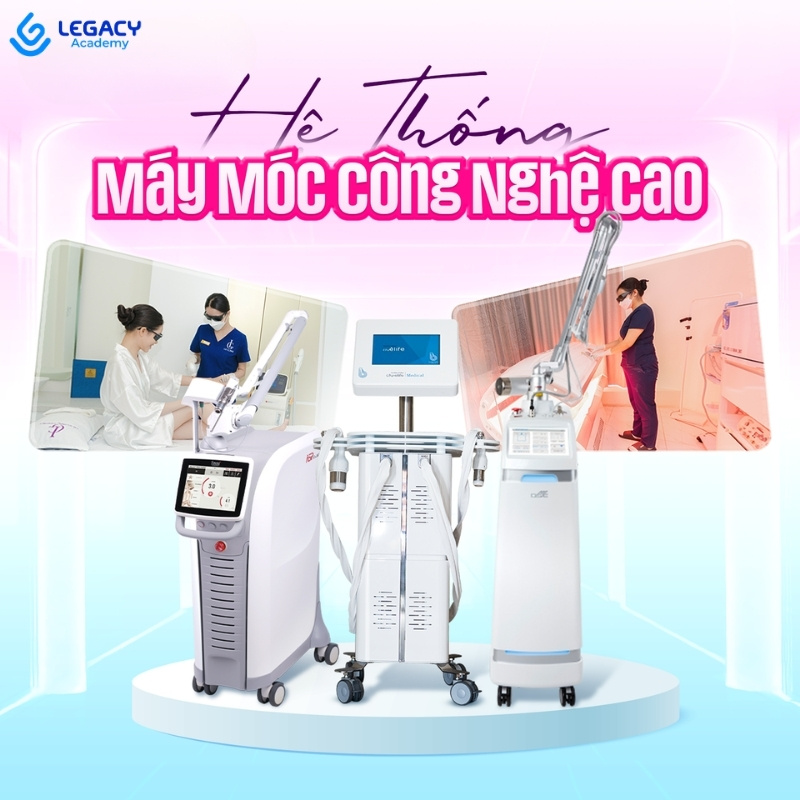 cơ sở vật chất tiện nghi tại spa vừa học vừa làm legacy academy