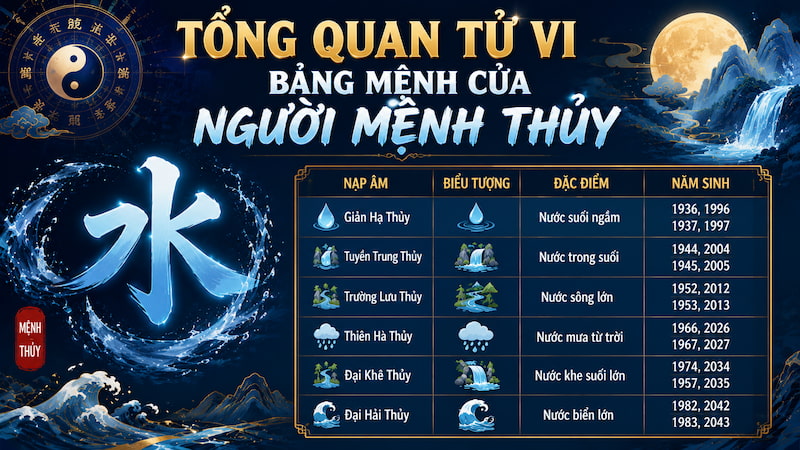 Mệnh Thủy hợp nghề gì tổng quan tử vi